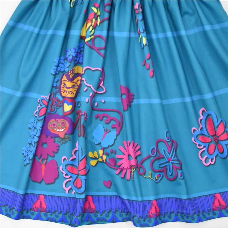 Kid Products Gilrs Clothes Magic Full House Encanto Mirabell Children's Skirt Girls' Flying Sleeve Dress Soft Smooth Material Kids Cosplay Skirt Cartoon Dresses