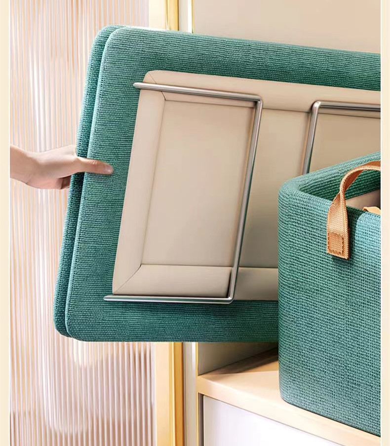 Cloth Storage Box Household Dormitory Wardrobe Steel Frame Upgraded Storage Box Debris Sorting Fabric Desktop Storage Basket Open Storage Bins Wardrobe Organizer