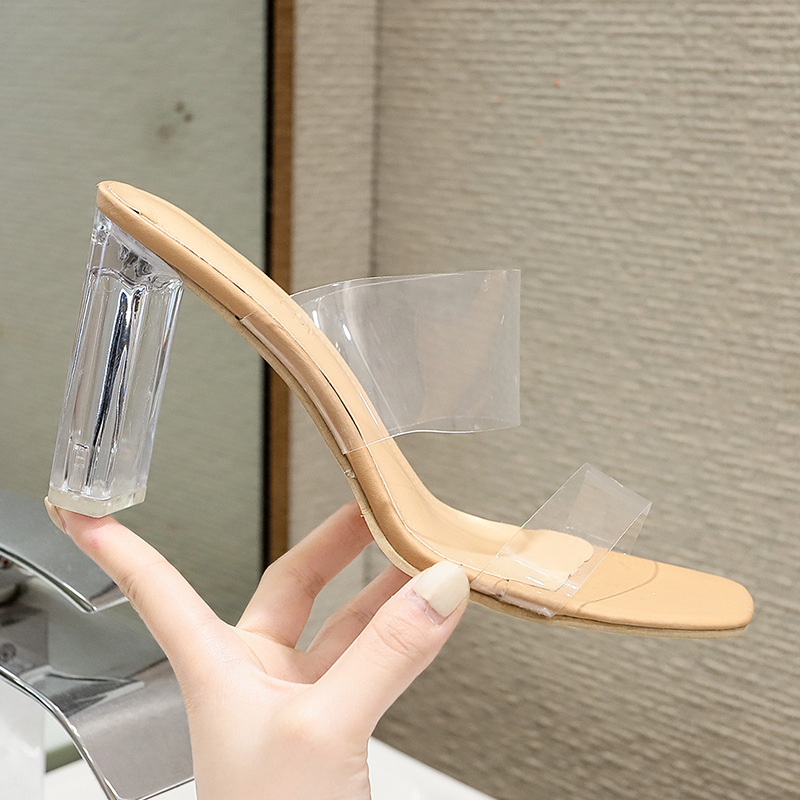 Sweet love transparent high heels slippers 36-41yard ladys heels womens heels ladies heel shoes