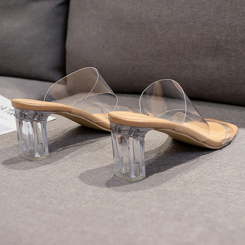 Sweet love transparent high heels slippers 36-41yard ladys heels womens heels ladies heel shoes
