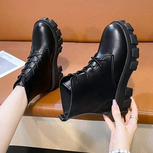 37-42 British style handsome large size women's boots 2023 new thick bottom Martin boots womens shoes ladies shoes for women