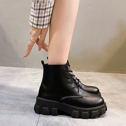 37-42 British style handsome large size women's boots 2023 new thick bottom Martin boots womens shoes ladies shoes for women