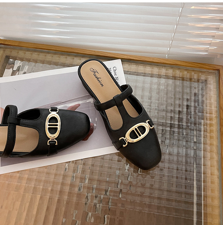 （The shoes are smaller than the standard please buy one size larger） Slippers Women's Half Bag Slippers 2023 New Summer Wear Net Red Muller Casual Comfortable High Heel 3.5CM