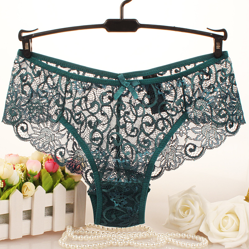 6 Piece Hollow Lace Seamless Sex Ladies Mid-Waist Transparent Lace Ladies Underwear