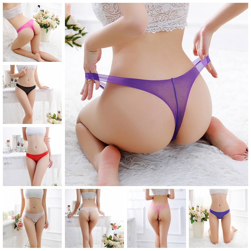 4 packs of women&apos;s sexy thong panties thin as a cicada wing mesh transparent seamless low waist