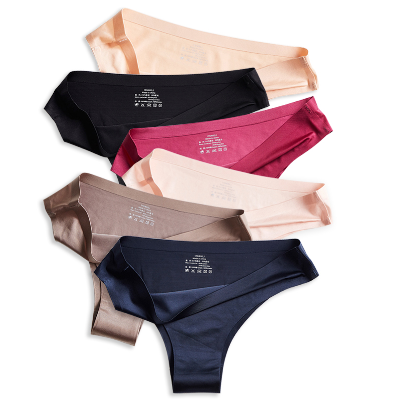 6 pieces of European and American ice silk seamless ladies yoga underwear sexy sports thong women