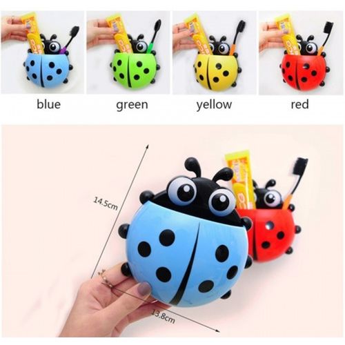 Ladybird Wall Mountable Toothbrush Holder - Green