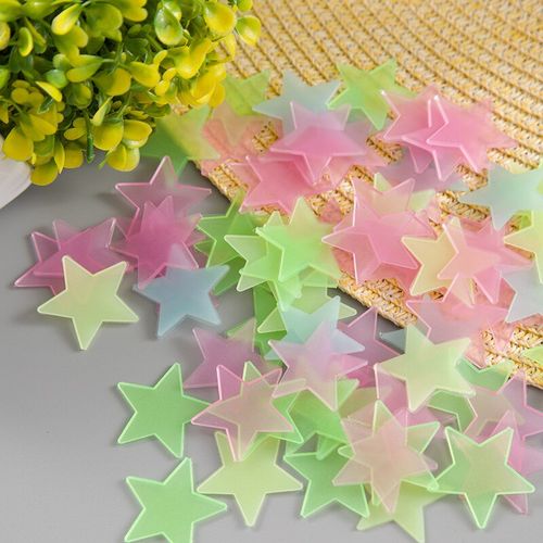 3D Stars Glow In The Dark Wall Stickers Luminous Fluorescent For Bedroom Ceiling Home Decor Mixed
