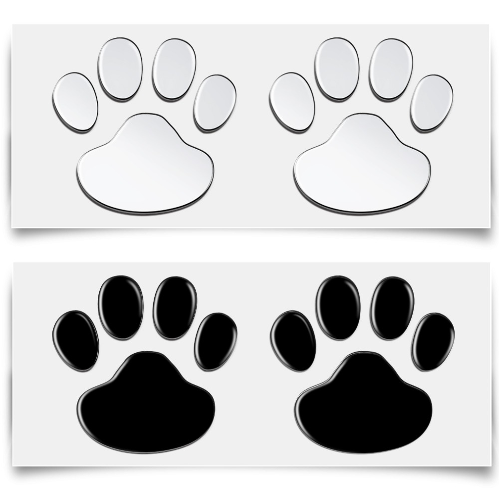 4Pcs/Set Car Sticker Cool Design Paw 3D Animal Dog Cat Bear Foot Prints  Exterior Accessories