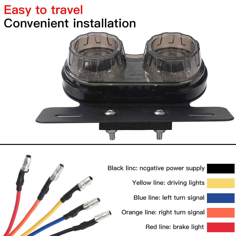 Universal Motorcycle Signal Lights Twin Dual Motorbike Taillight Rear Lamp LED Integrated