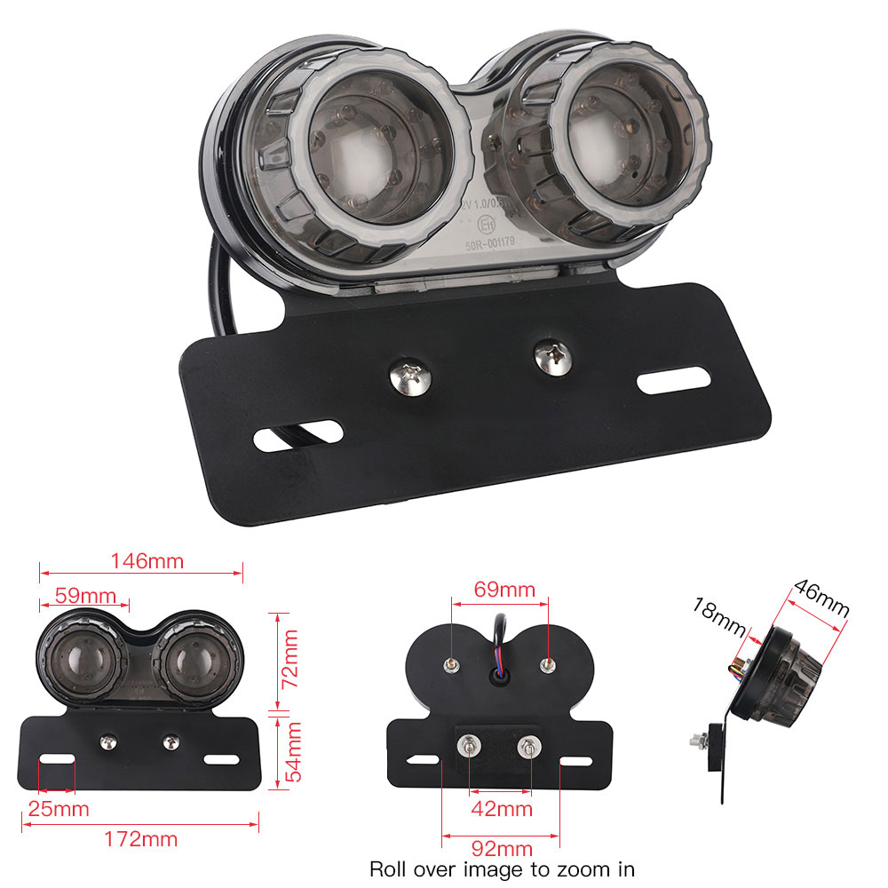Universal Motorcycle Signal Lights Twin Dual Motorbike Taillight Rear Lamp LED Integrated