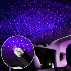 LED Car Roof Star Night Light Projector Atmosphere Galaxy Lamp USB Decorative Interior Accessories purple blue one size