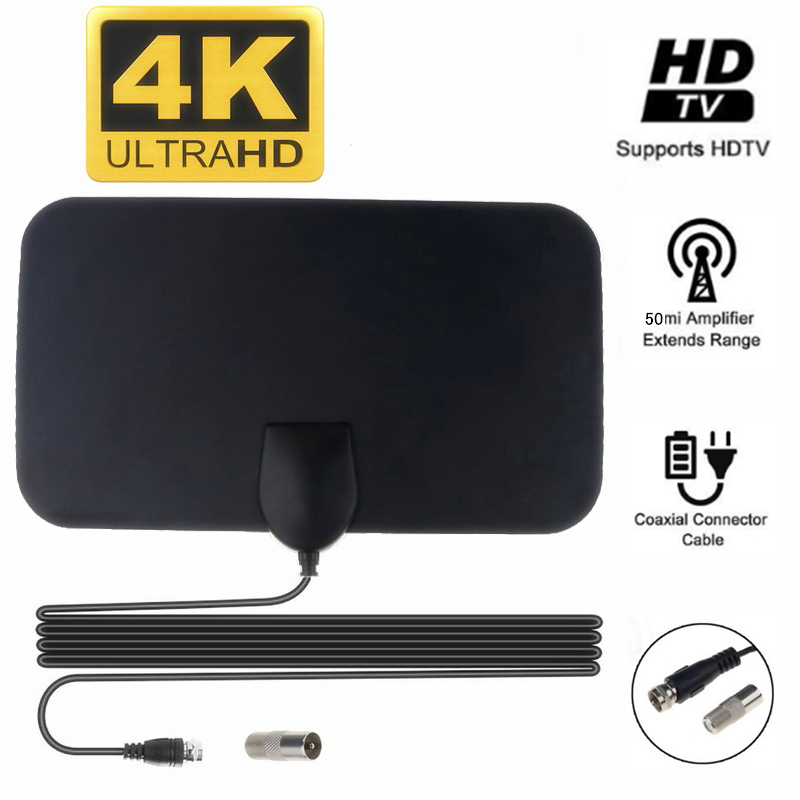 High Gain HD TV DTV Box Digital TV Antenna EU Plug 50 Miles Booster Smart Home Accessories