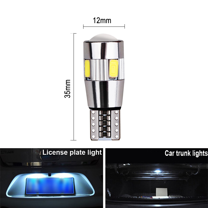 2x Car 5W5 LED Bulb T10 W5W LED Signal Light Canbus 12V 6000K Auto Claerance Wedge