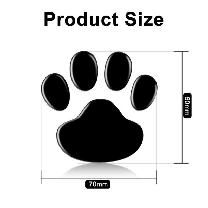 4Pcs/Set Car Sticker Cool Design Paw 3D Animal Dog Cat Bear Foot Prints  Exterior Accessories