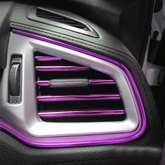 10Pcs 20cm Universal Car Air Conditioner Outlet Decorative U Shape Moulding Interior Accessories purple one size