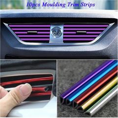 10Pcs 20cm Universal Car Air Conditioner Outlet Decorative U Shape Moulding Interior Accessories Red one size