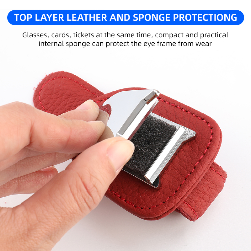 Portable Car Glasses Cases Ticket Card Clip Car Sun Visor Sunglasses Holder Interior Accessories