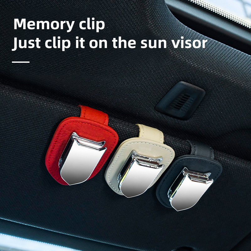 Portable Car Glasses Cases Ticket Card Clip Car Sun Visor Sunglasses Holder Interior Accessories