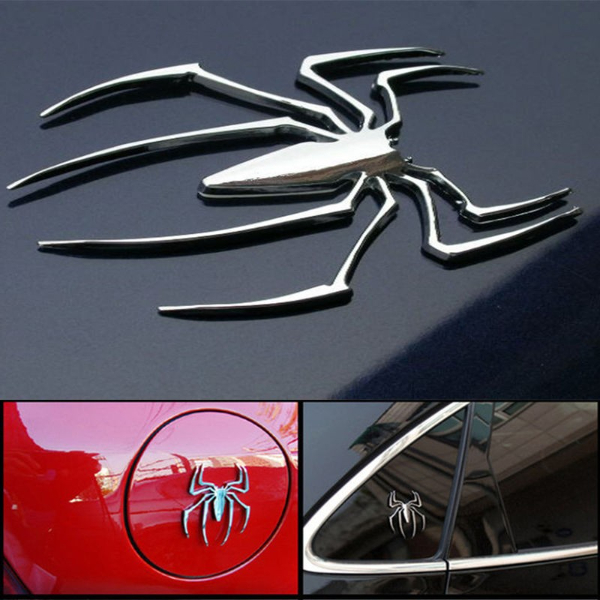3D Car Stickers HOT Universal Metal Spider Shape Emblem Chrome 3D Car Paint, Body & Trim