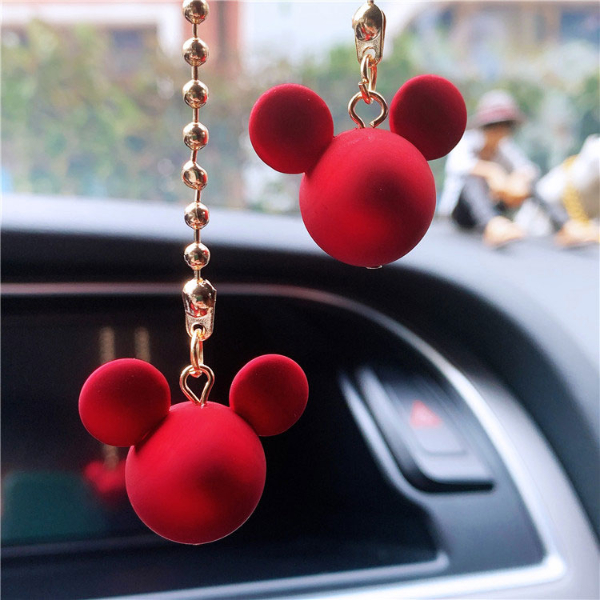 Car Interior Decoration Pendant Cute Mickey Head Rearview Mirror Pendant Decoration For Car Goods Car Interior Accessories