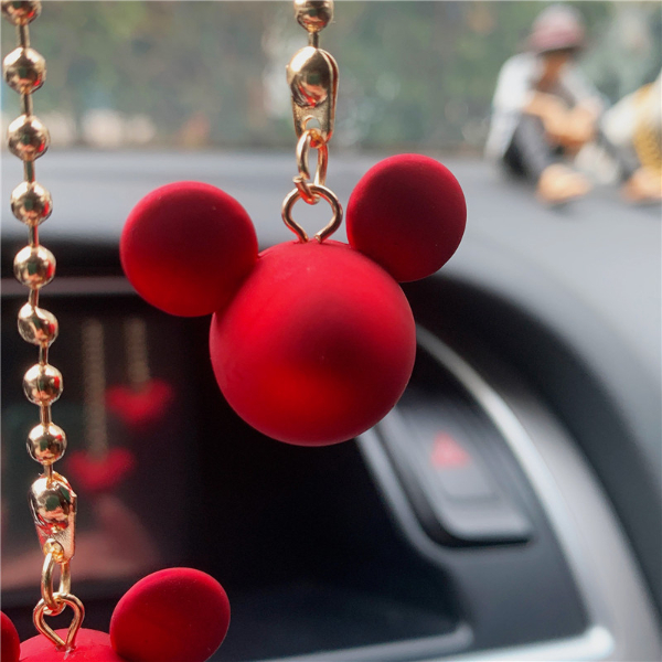 Car Interior Decoration Pendant Cute Mickey Head Rearview Mirror Pendant Decoration For Car Goods Car Interior Accessories