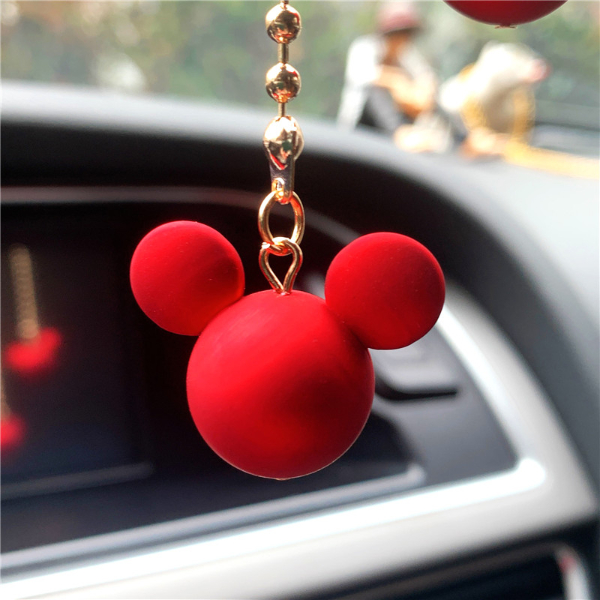 Car Interior Decoration Pendant Cute Mickey Head Rearview Mirror Pendant Decoration For Car Goods Car Interior Accessories