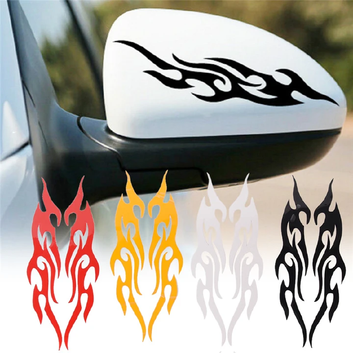4pcs  Vinyl Wraps & Accessories Car sticker modified flame car stickers bumper hood rearview mirror head cover stickers cover scratches motorcycle decals
