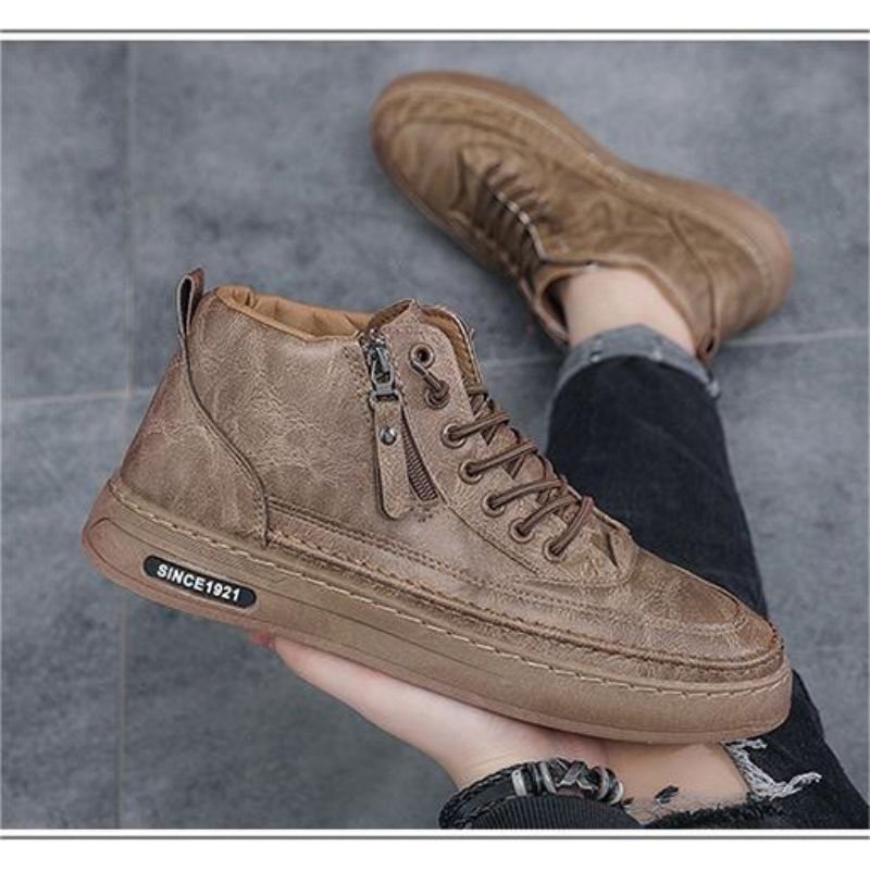 Ankle & Bootie Men'S Shoes New Martin Boots High Top Casual Simple Personality All Wear Black Cargo Boots Sports Casual Shoes