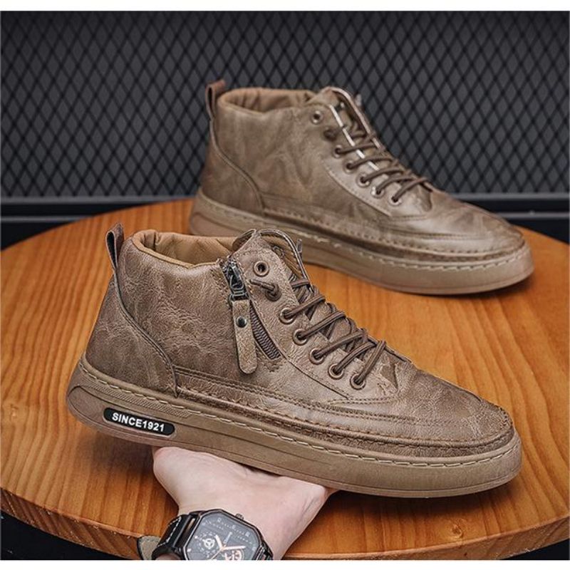 Ankle & Bootie Men'S Shoes New Martin Boots High Top Casual Simple Personality All Wear Black Cargo Boots Sports Casual Shoes