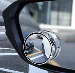 Mirrors & Parts Car Rear-View Mirror Suction Cup Small Circular Mirror For Cars With 360 Degrees Adjustable Large Field Of View Auxiliary Wide-Angle Blind SpotMirrors & Parts Silver