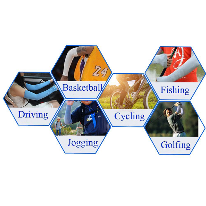 2Pcs Sports Arm Compression Sleeve Basketball Cycling Arm Warmer Summer Running UV sunshine Protect