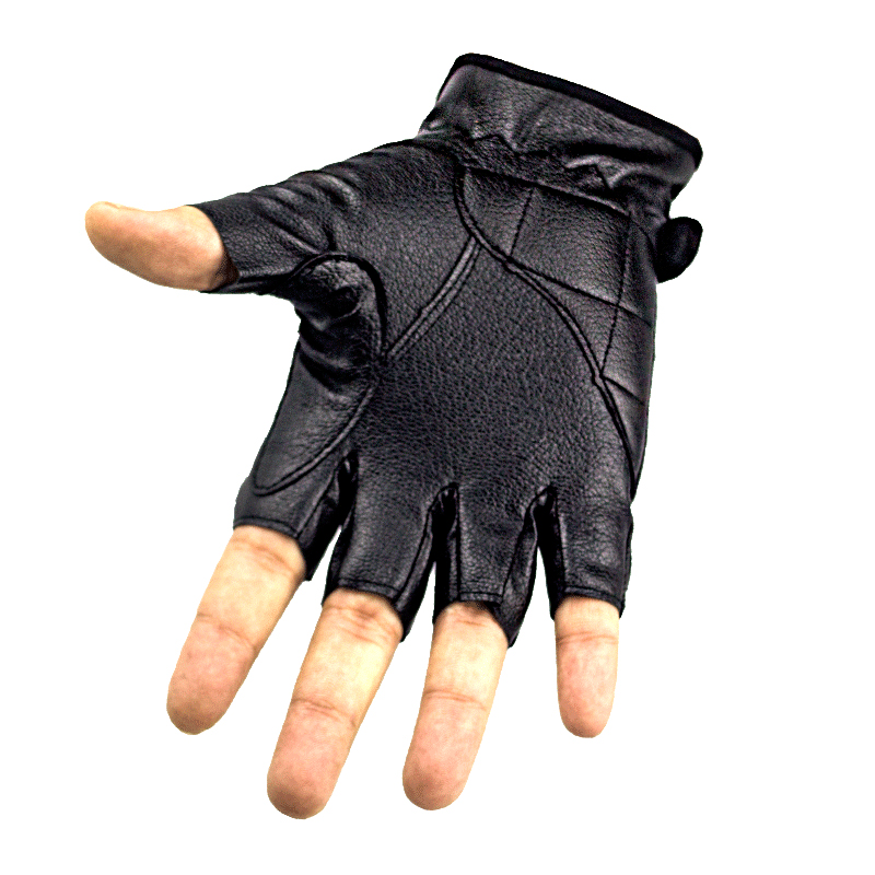 Gloves &amp; Mittens  Black PU Leather Fingerless Gloves Solid Female Half Finger Racing Moto
