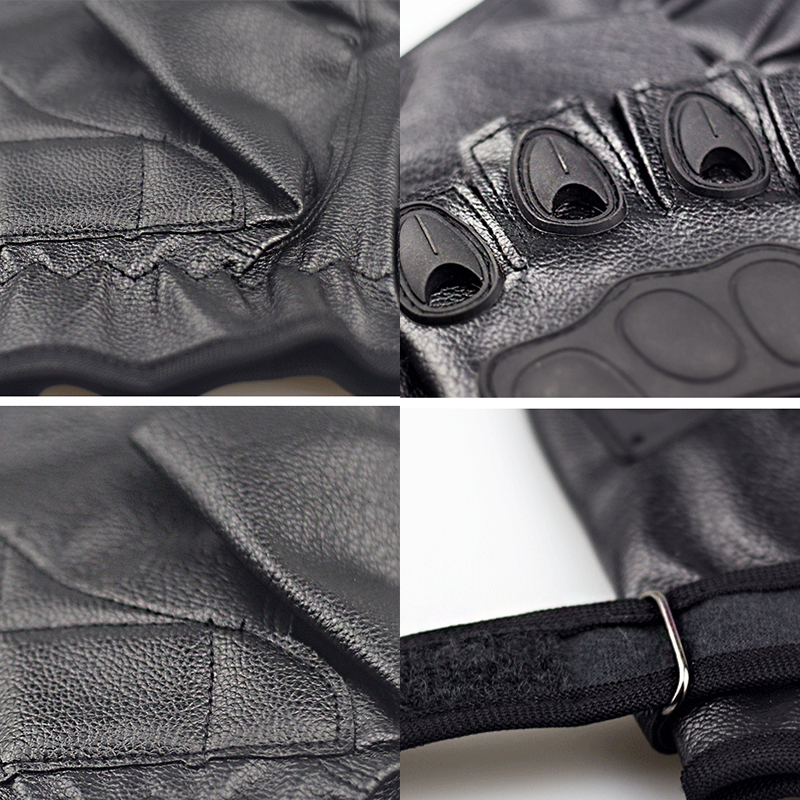 Gloves &amp; Mittens  Black PU Leather Fingerless Gloves Solid Female Half Finger Racing Moto