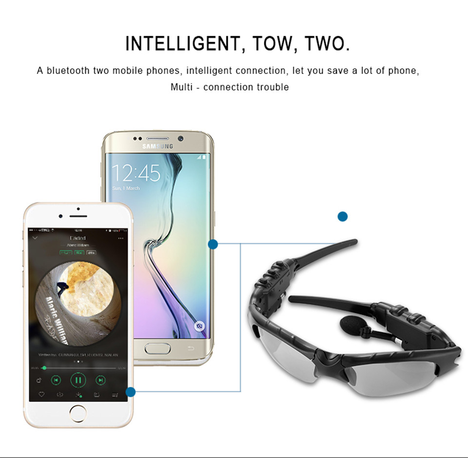 Cycling Sunglasses Bluetooth Earphone Smart Glasses Wireless Bike Headphone with Mic
