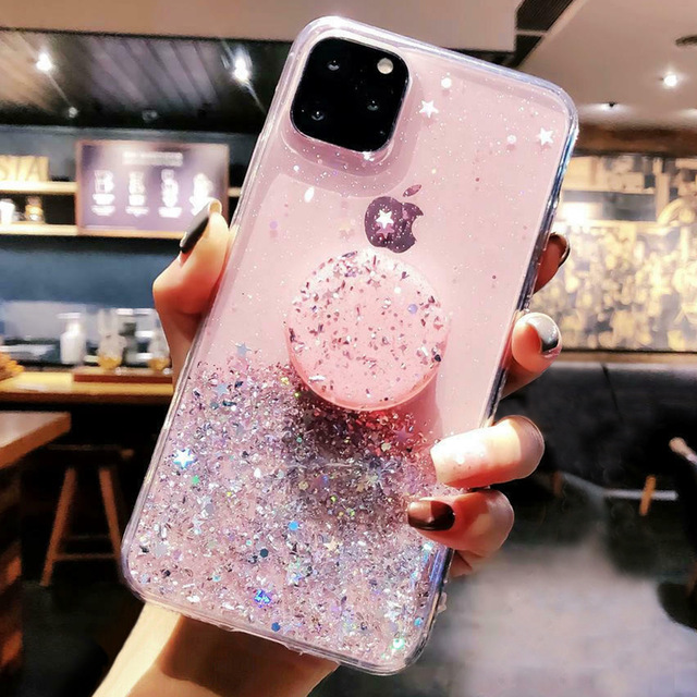Bling Glitter Case For iPhone 11 Pro Max 11 Pro 11 XS XR X XS Max 6s 6 7 8 Screen Protectors