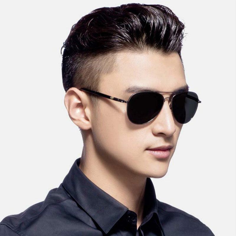 Aviation  Frame Quality Spring Leg Alloy Men Sunglasses Polarized Brand Design Pilot Male Sunglasses