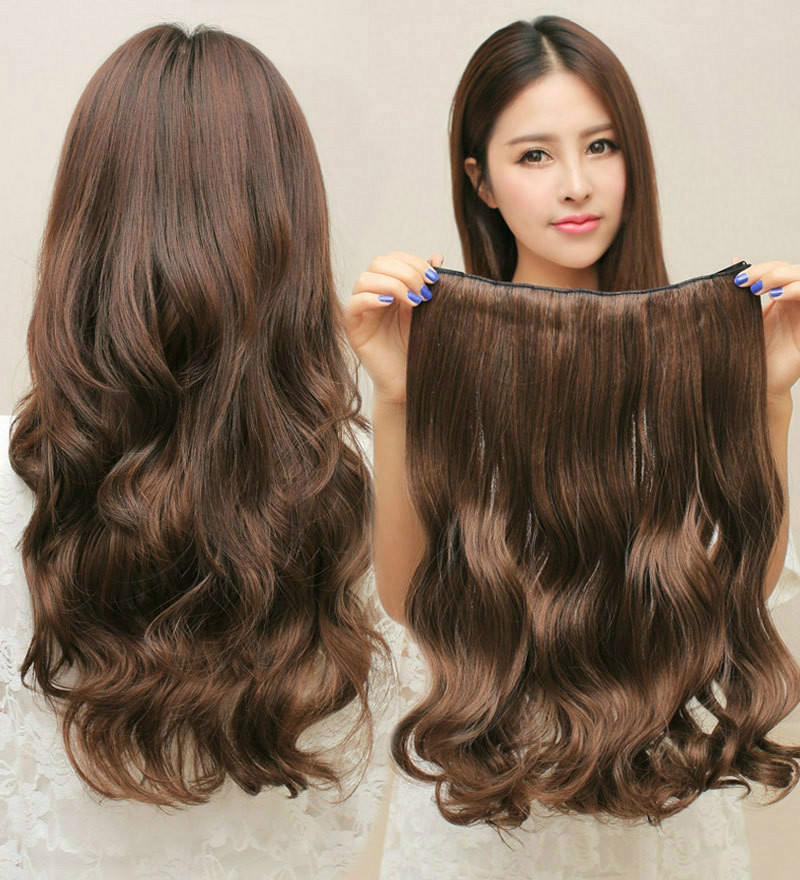 Hair extension piece five card long hair wig piece one piece long curly hair piece Wigs