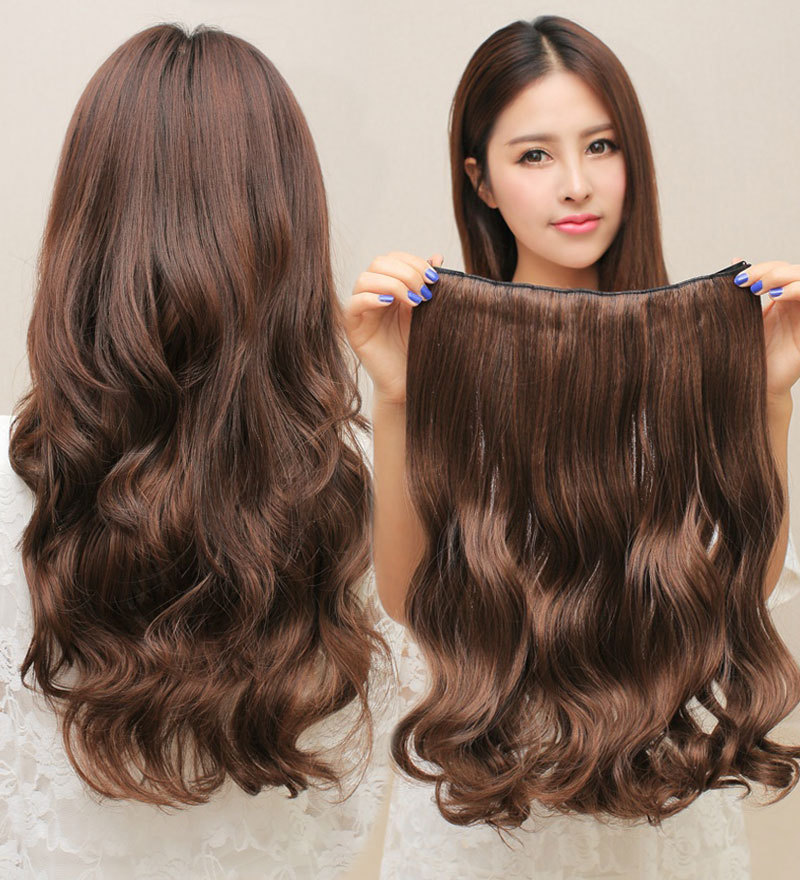 Hair extension piece five card long hair wig piece one piece long curly hair piece Wigs