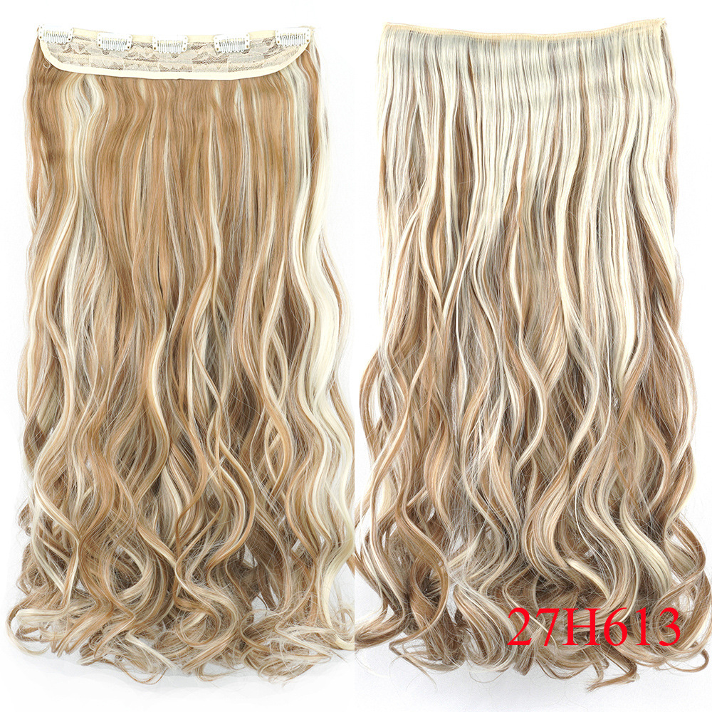 Curly clip clip hair curtain European and American wig hair piece Wigs