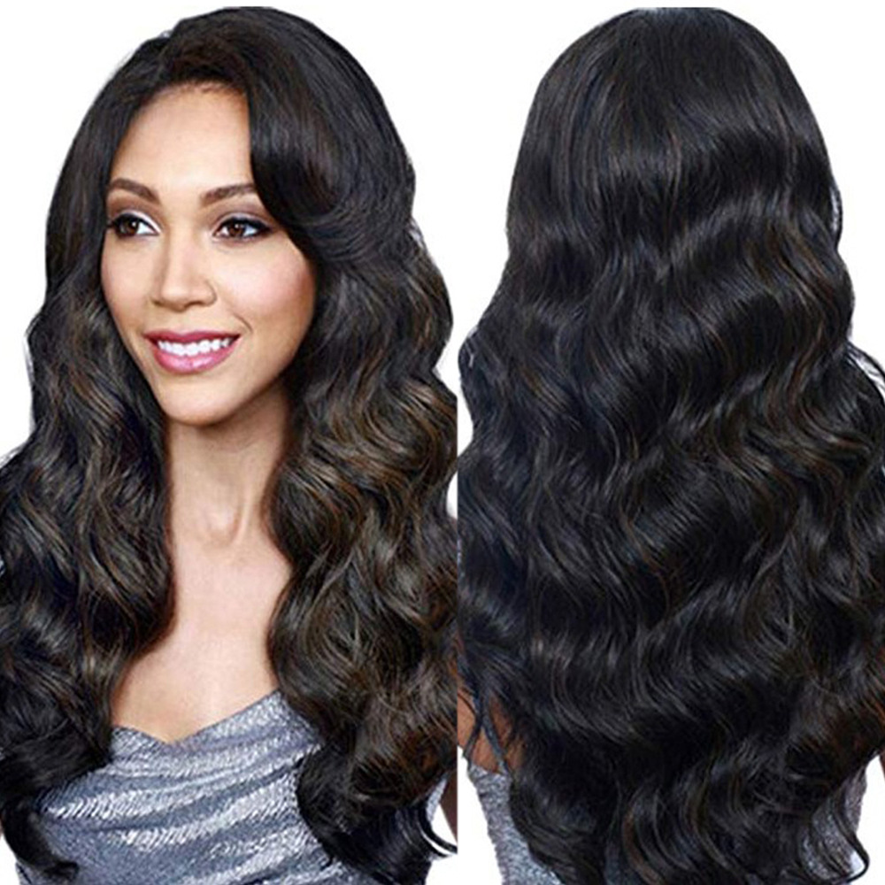 A replacement long wig wig black mixed with brown long curly hair Wigs