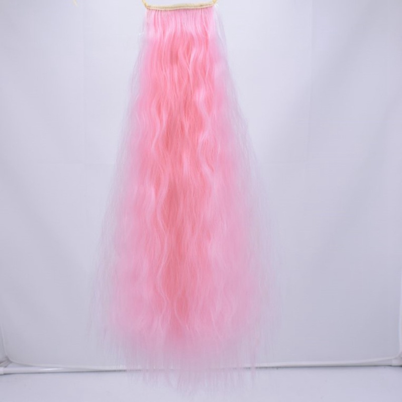 Wig horse tail corn hot horse tail corn silk fluffy bandage Matt high temperature silk 60cm Wigs