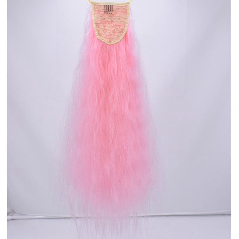 Wig horse tail corn hot horse tail corn silk fluffy bandage Matt high temperature silk 60cm Wigs