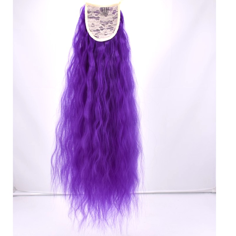 Wig horse tail corn hot horse tail corn silk fluffy bandage Matt high temperature silk 60cm Wigs
