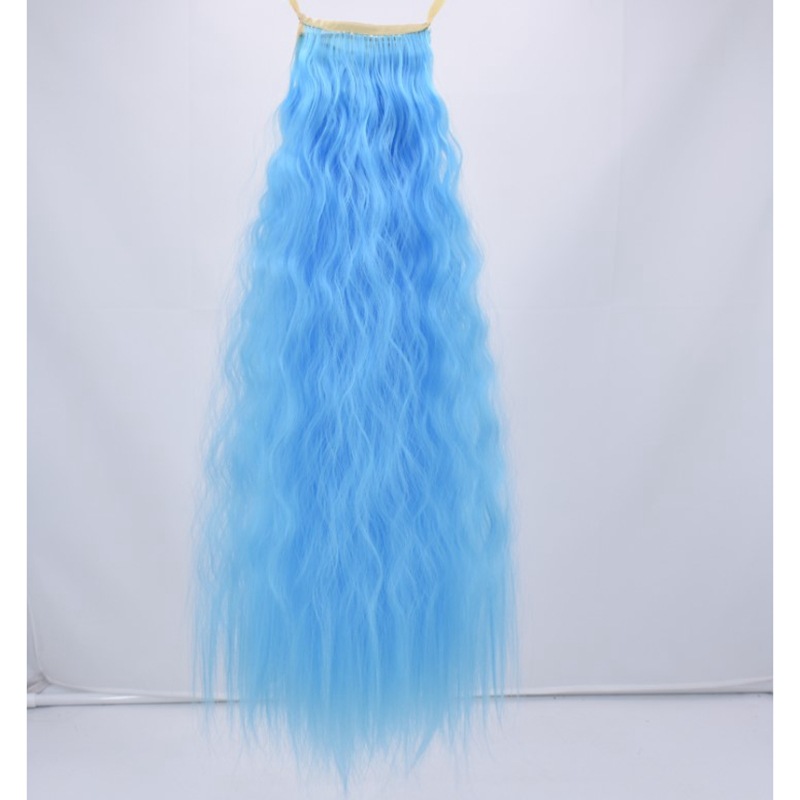 Wig horse tail corn hot horse tail corn silk fluffy bandage Matt high temperature silk 60cm Wigs