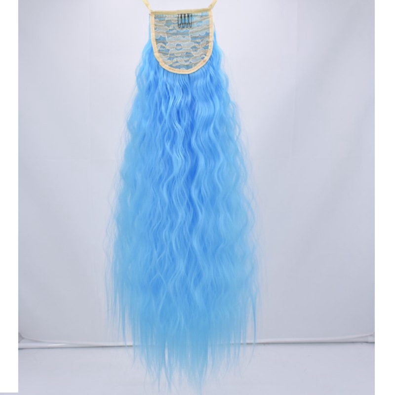 Wig horse tail corn hot horse tail corn silk fluffy bandage Matt high temperature silk 60cm Wigs