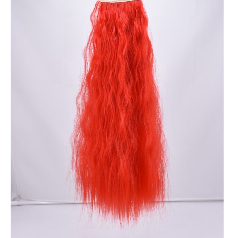 Wig horse tail corn hot horse tail corn silk fluffy bandage Matt high temperature silk 60cm Wigs