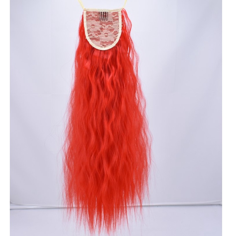 Wig horse tail corn hot horse tail corn silk fluffy bandage Matt high temperature silk 60cm Wigs