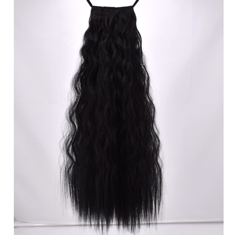 Wig horse tail corn hot horse tail corn silk fluffy bandage Matt high temperature silk 60cm Wigs
