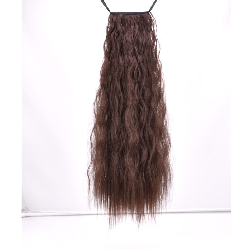 Wig horse tail corn hot horse tail corn silk fluffy bandage Matt high temperature silk 60cm Wigs